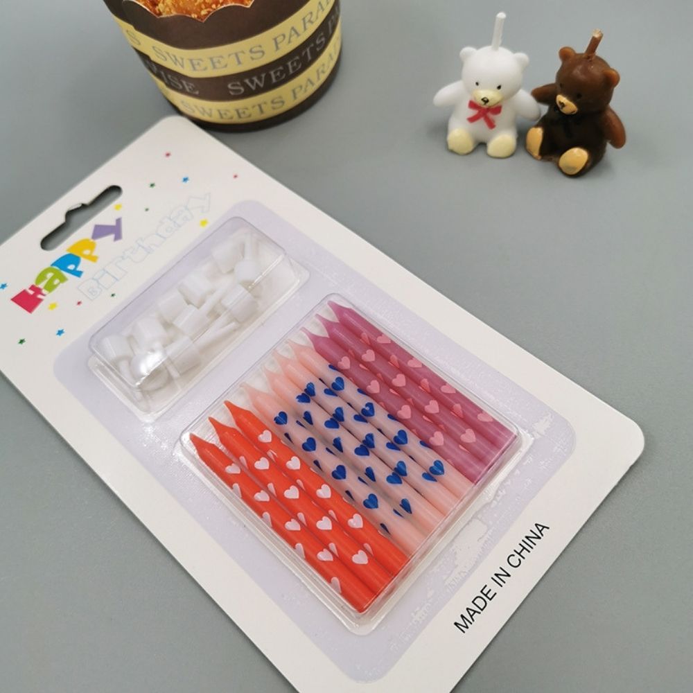Heart Shape Printed Candle for birthday party cake decoration