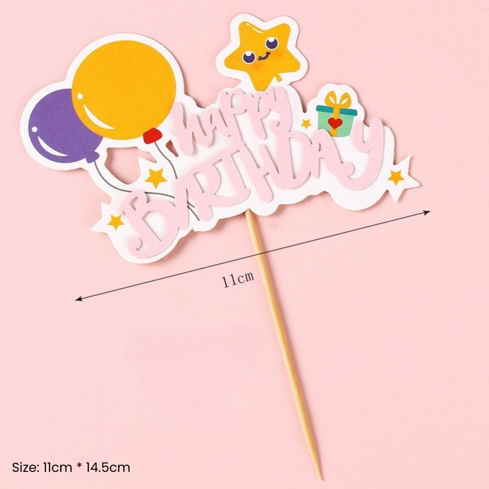 Cute Design Happy Birthday Cake Topper for Birthday Cake Decoration