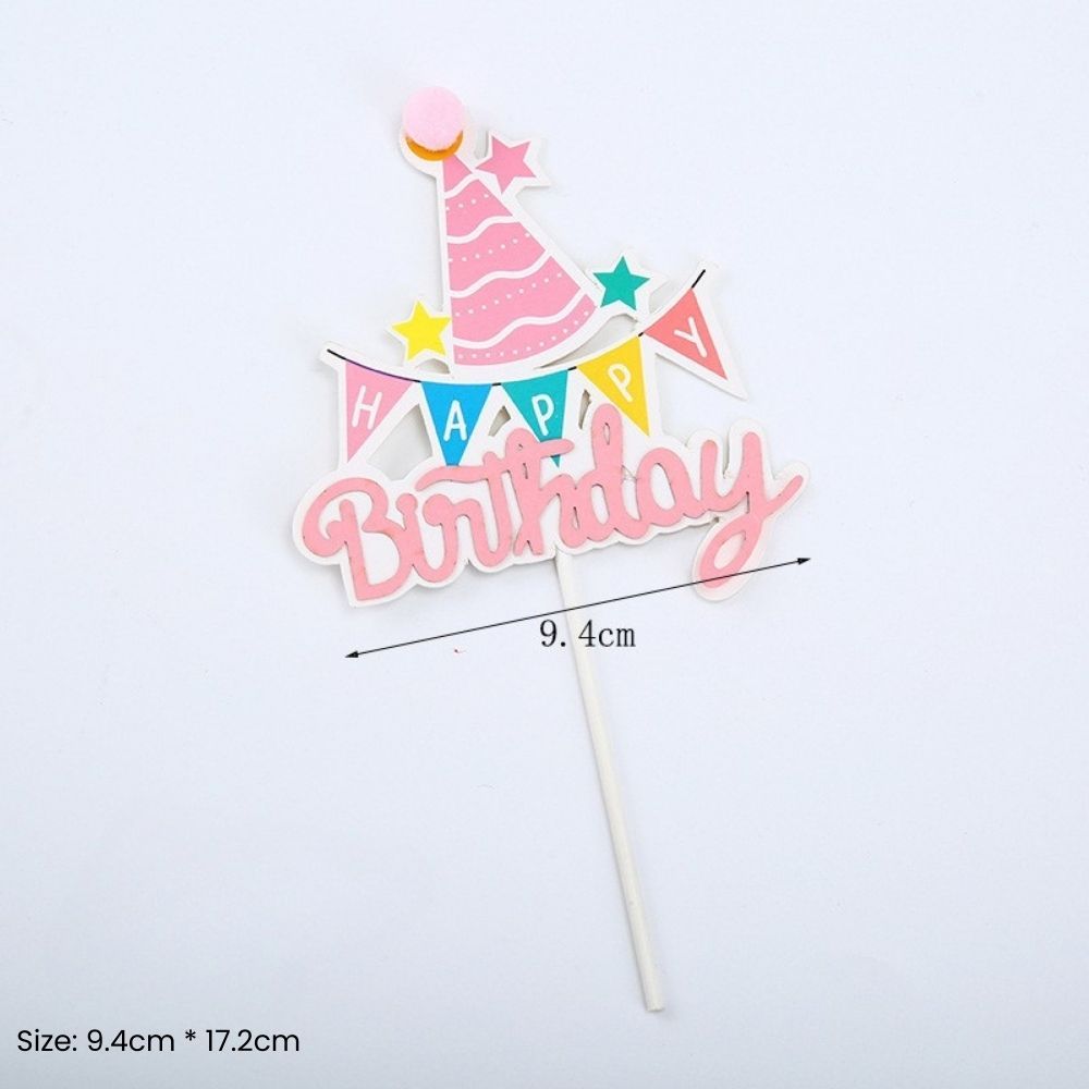 Cute Design Happy Birthday Cake Topper for Birthday Cake Decoration