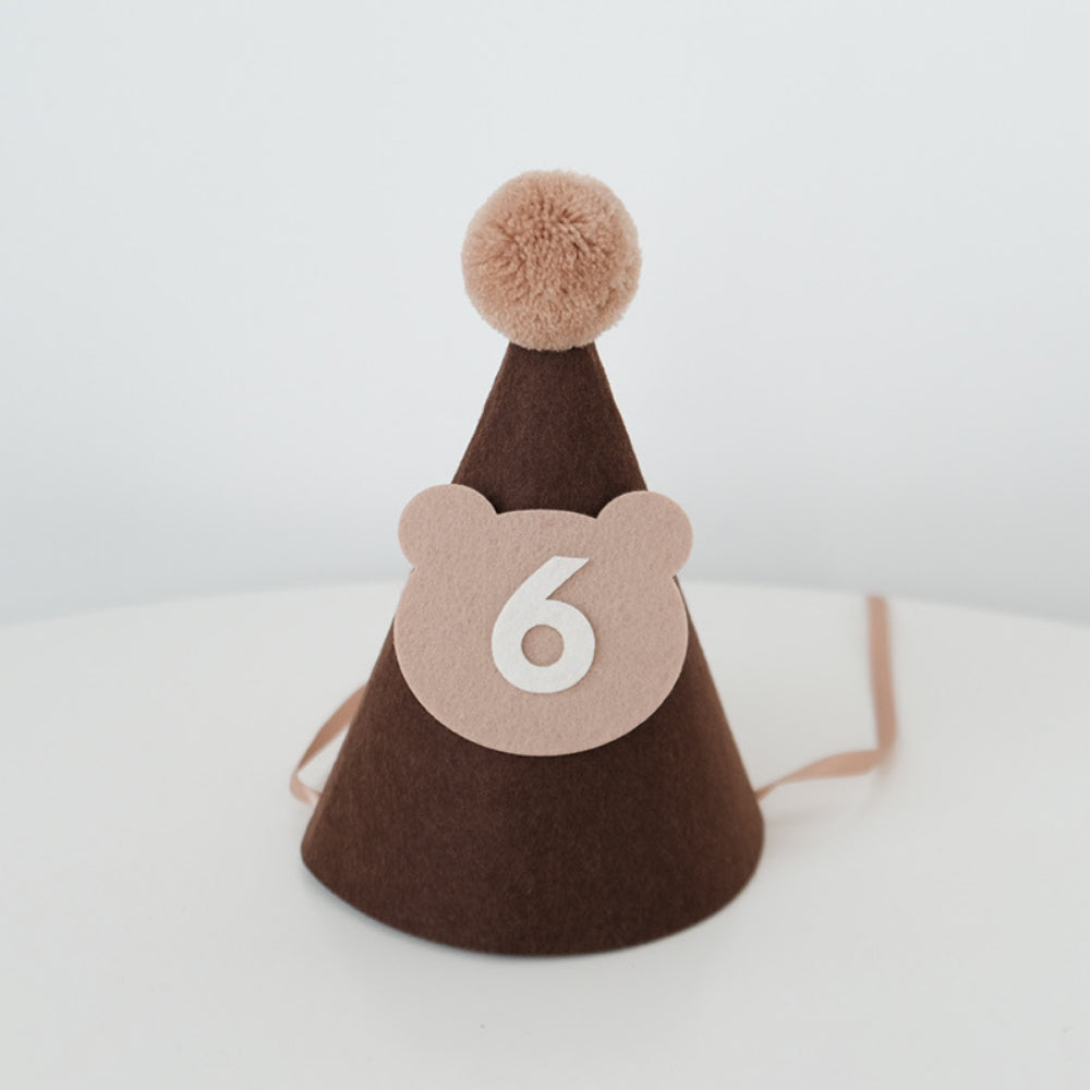 Bear Party Hat Felt material half birthday 100 days birthday party decoration