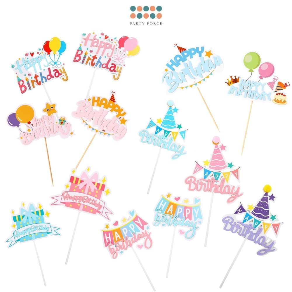 Cute Design Happy Birthday Cake Topper for Birthday Cake Decoration