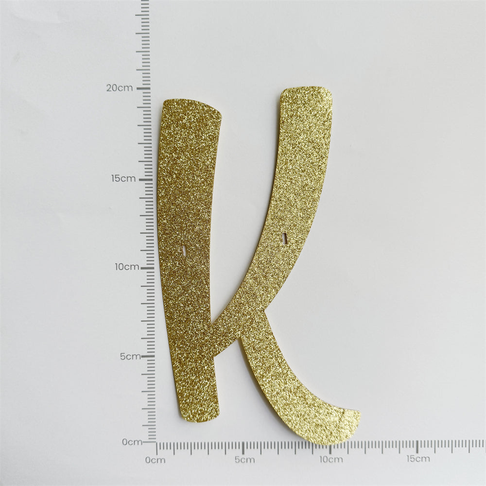 Happy Birthday Banner Custom Cursive Glitter Gold Script Font Banner