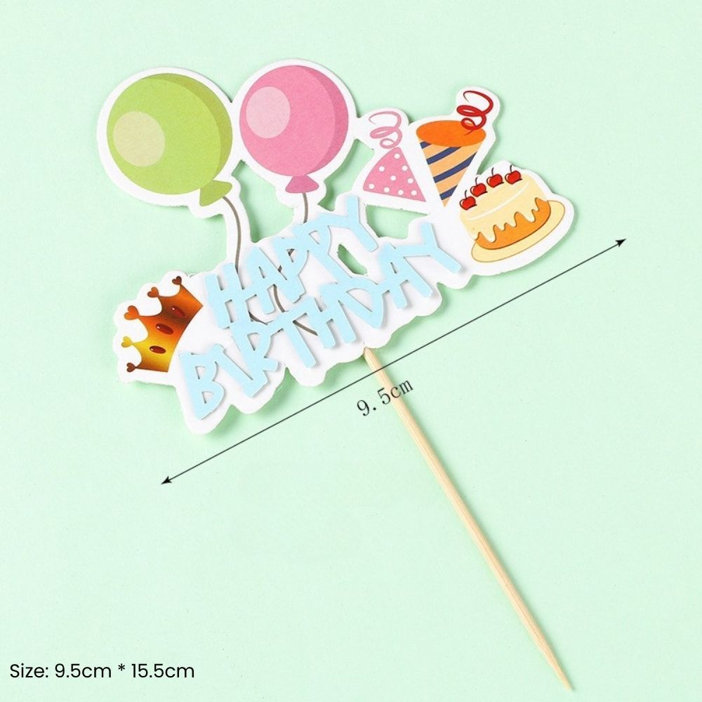 Cute Design Happy Birthday Cake Topper for Birthday Cake Decoration