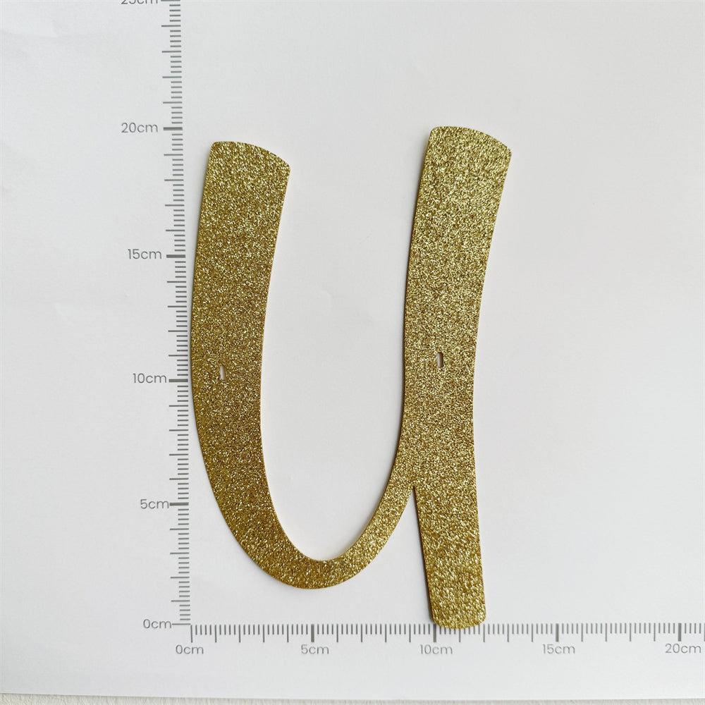 Happy Birthday Banner Custom Cursive Glitter Gold Script Font Banner