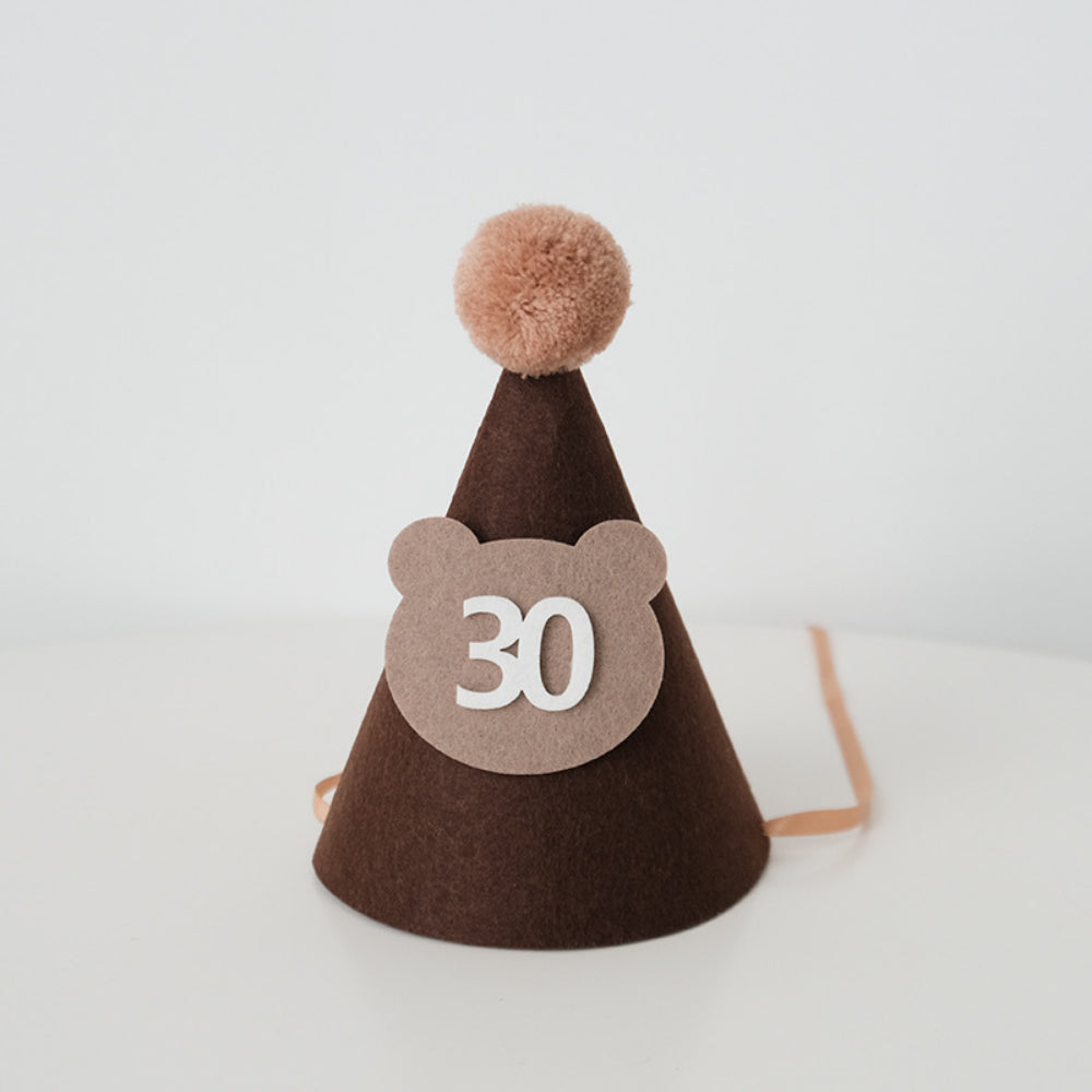 Bear Party Hat Felt material half birthday 100 days birthday party decoration