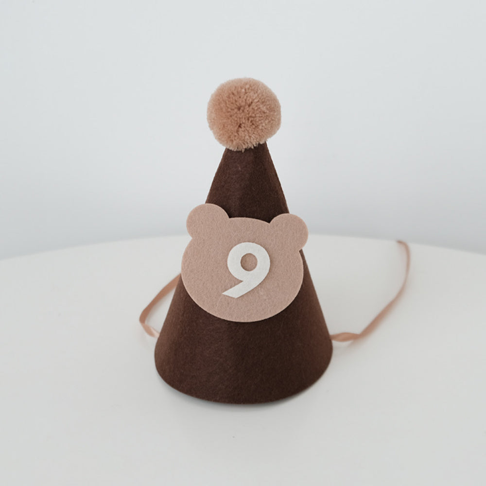 Bear Party Hat Felt material half birthday 100 days birthday party decoration