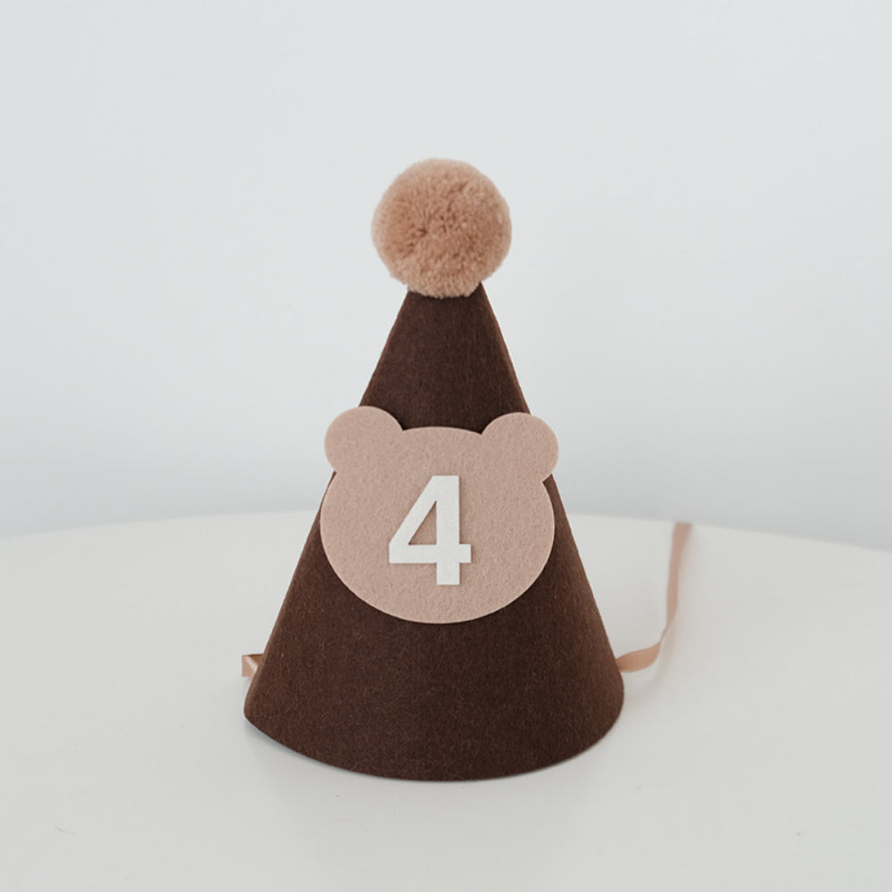 Bear Party Hat Felt material half birthday 100 days birthday party decoration