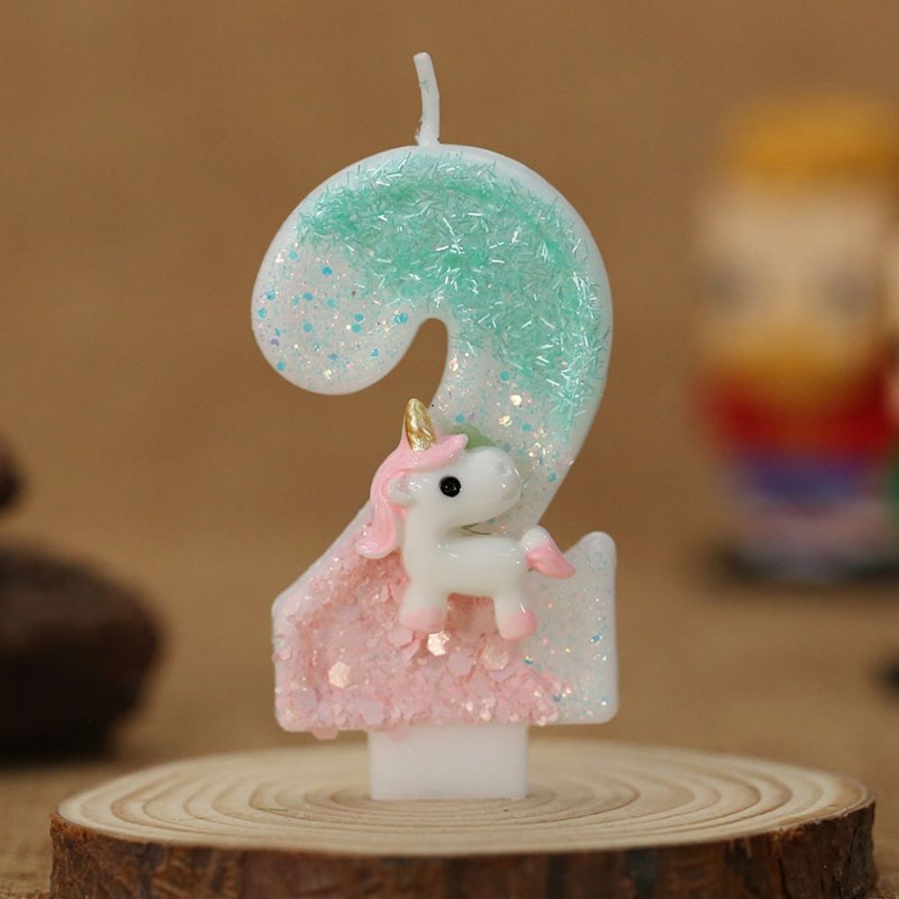 Fancy Cute Unicorn Number Candle for birthday party cake decoration