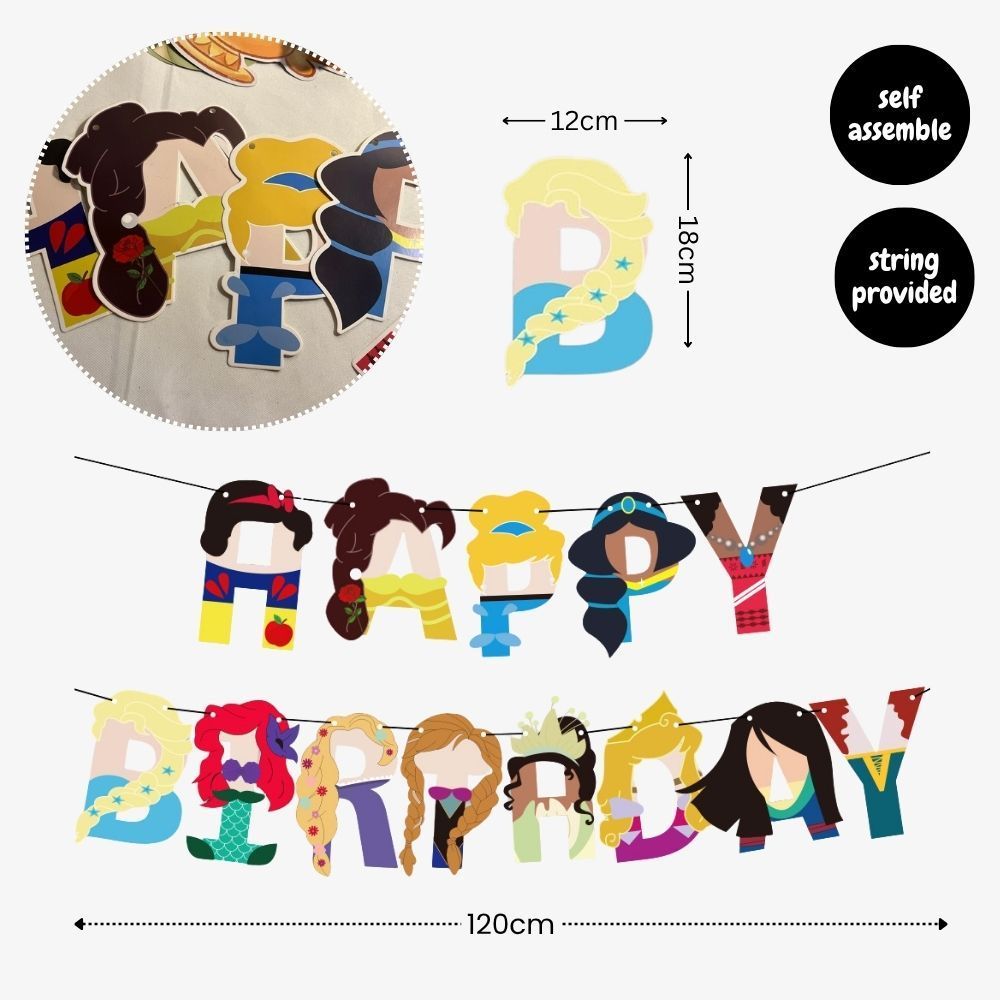 Personalised Princess Theme Birthday Party Decoration