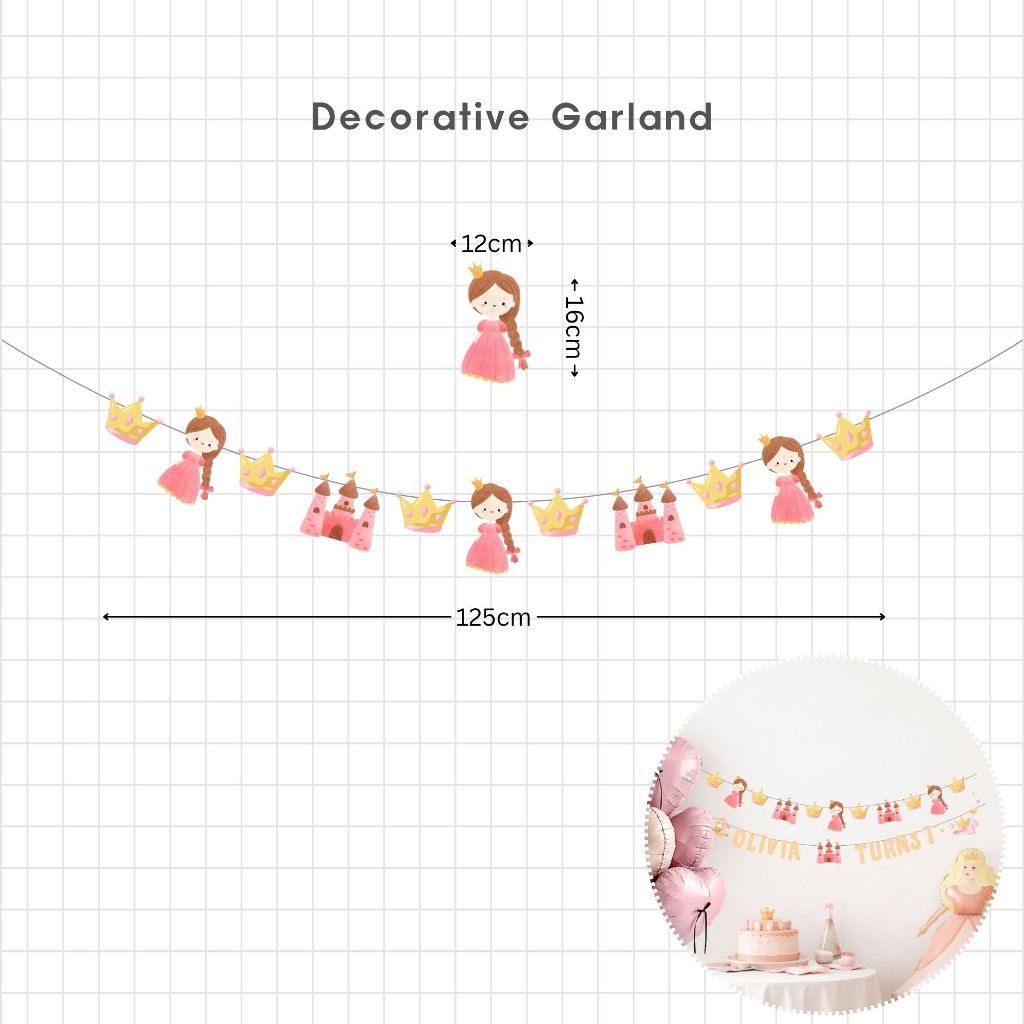 Personalised Princess Theme Birthday Party Decoration