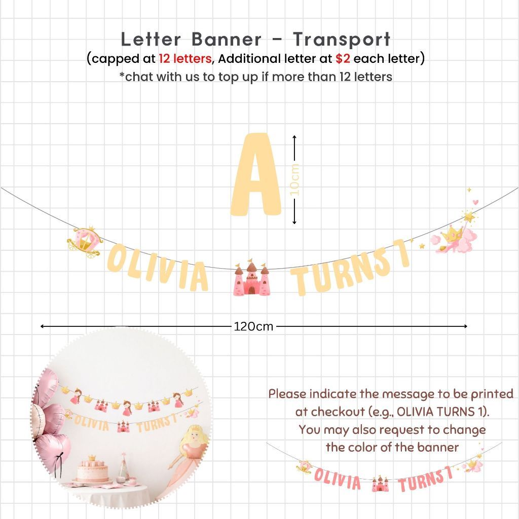 Personalised Princess Theme Birthday Party Decoration