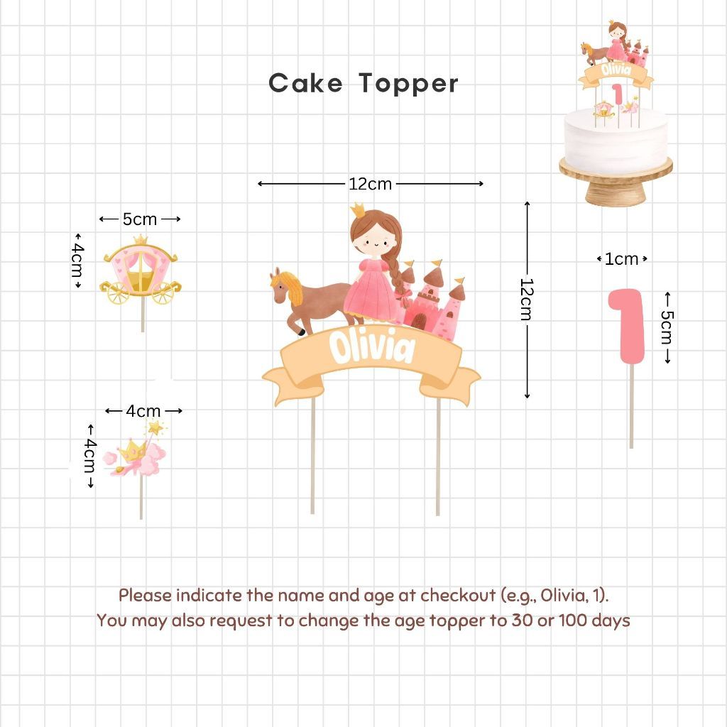 Personalised Princess Theme Birthday Party Decoration