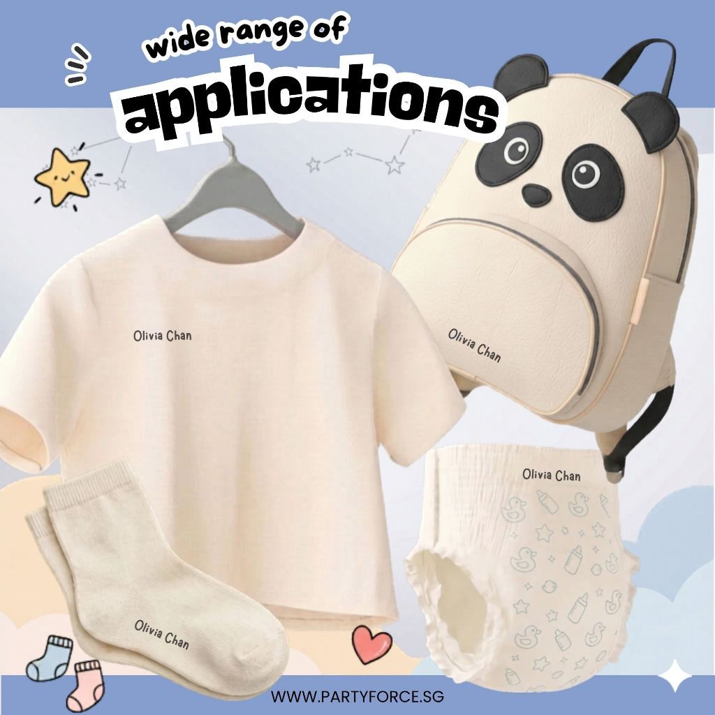 Personalised Clothing Name Stamp Waterproof Ink Permanent Fabric Chop