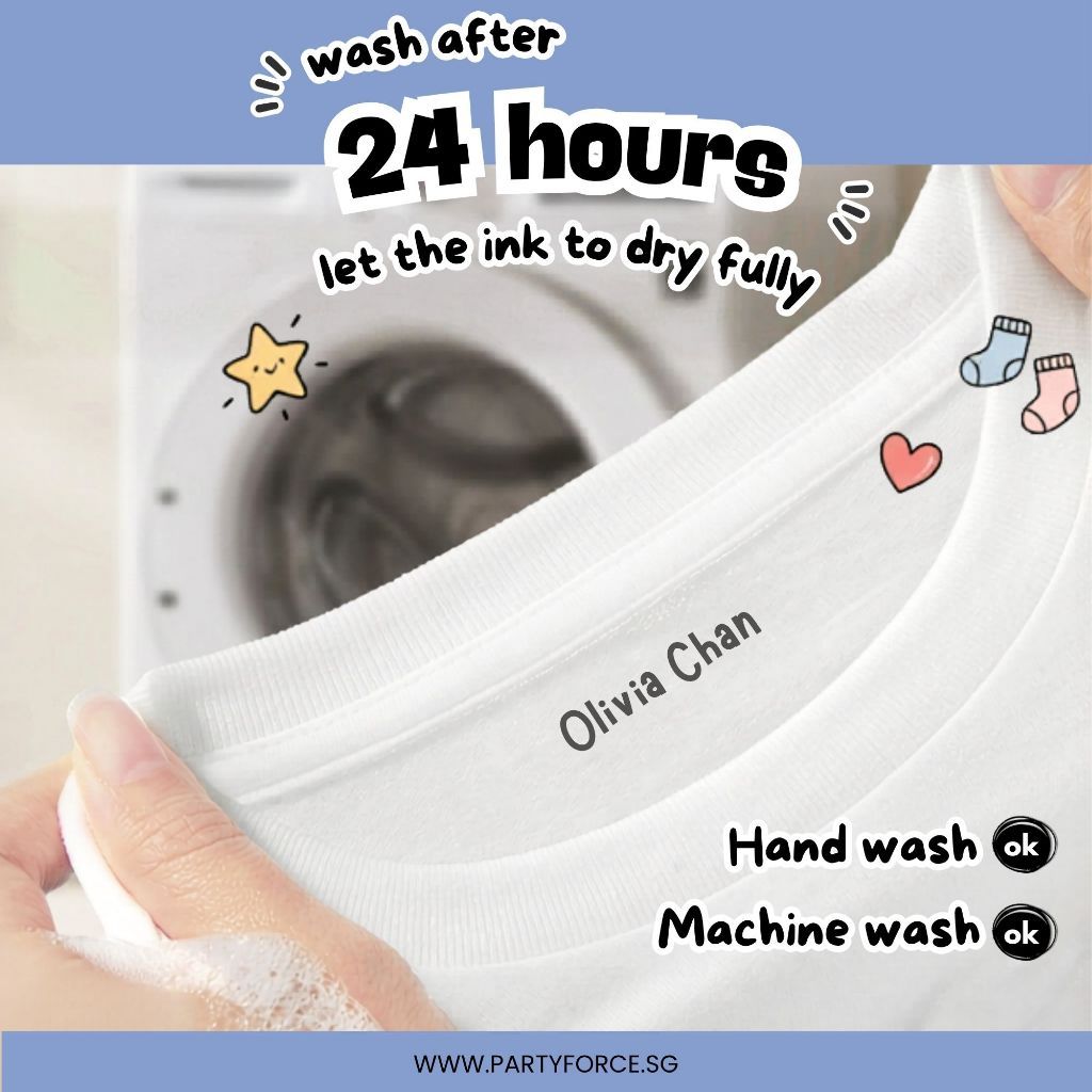 Personalised Clothing Name Stamp Waterproof Ink Permanent Fabric Chop