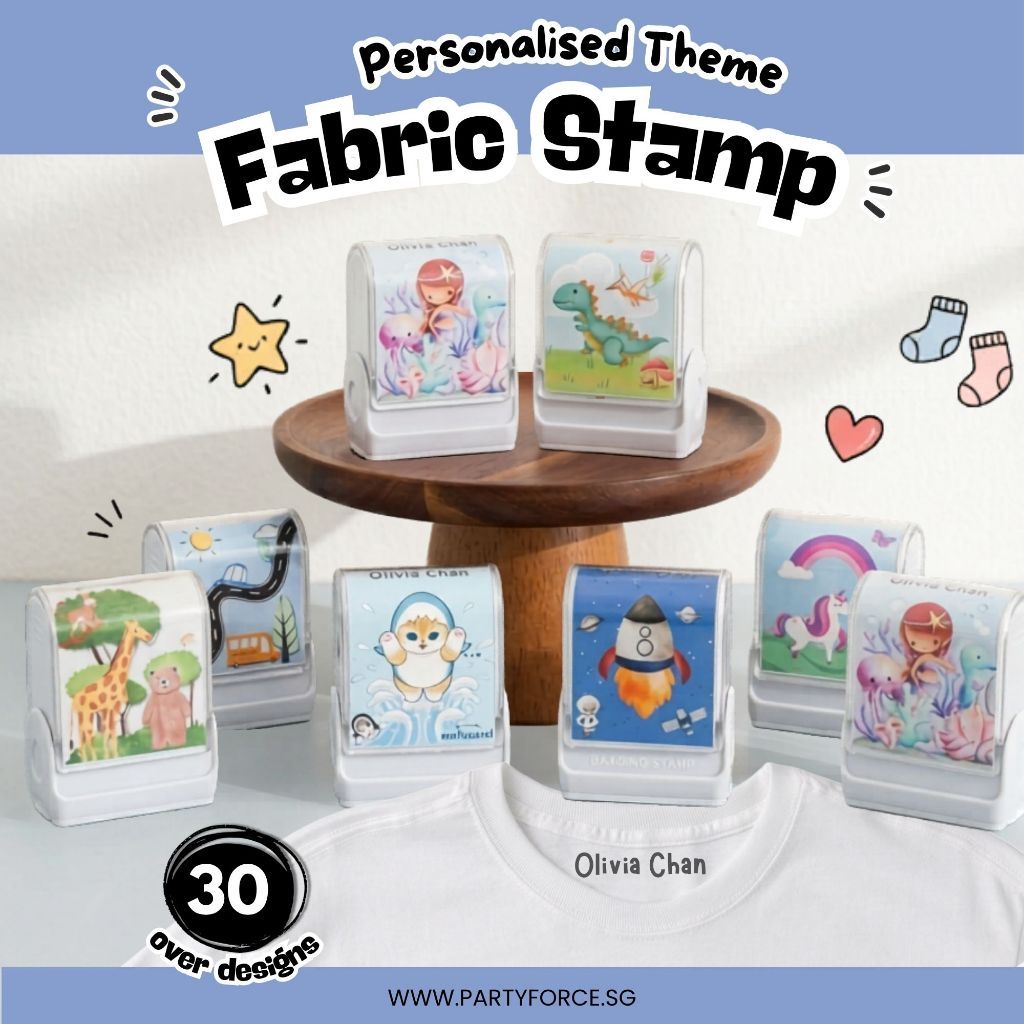 Personalised Clothing Name Stamp Waterproof Ink Permanent Fabric Chop
