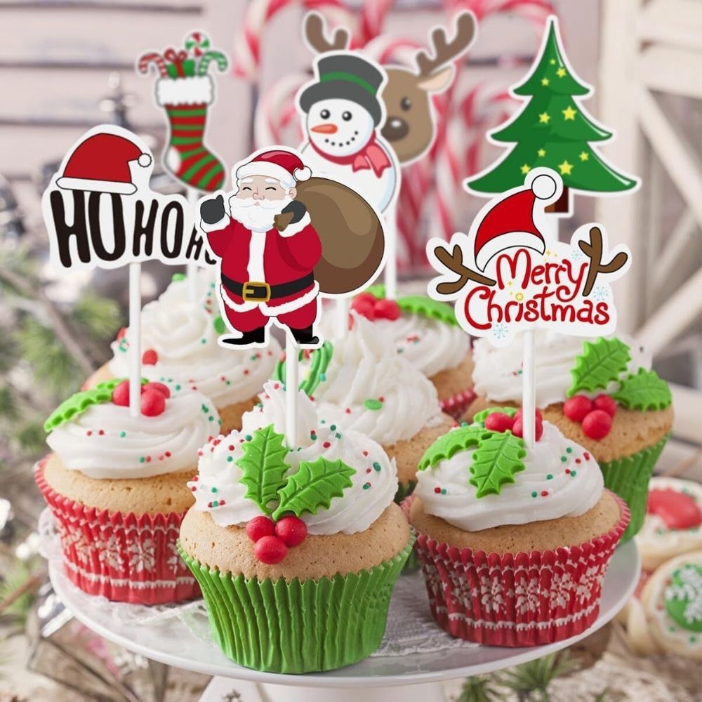 Christmas Cake topper CupCake Topper set