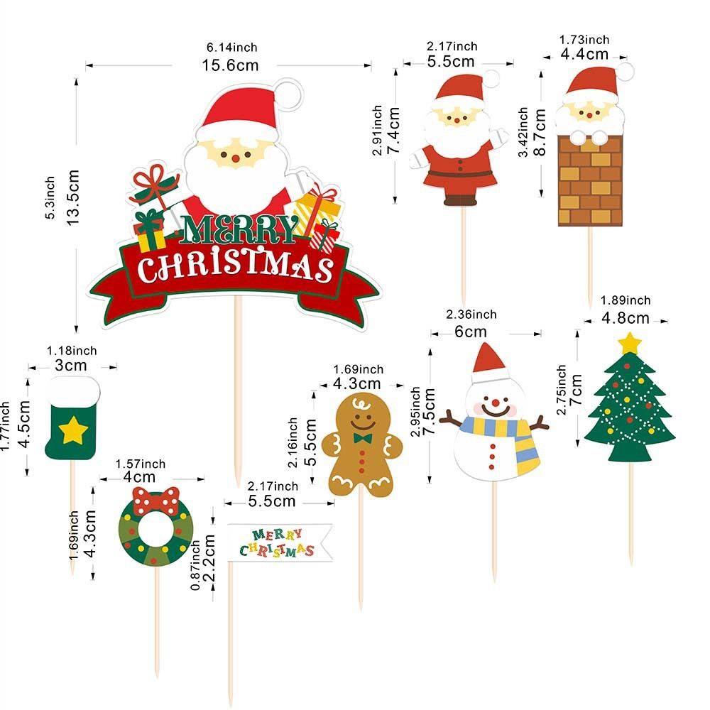 Christmas Cake topper CupCake Topper set