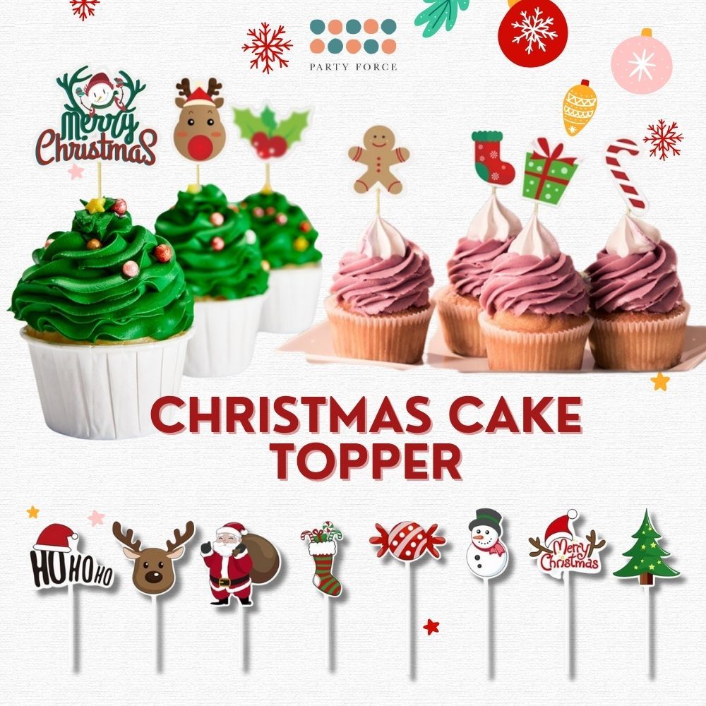 Christmas Cake topper CupCake Topper set