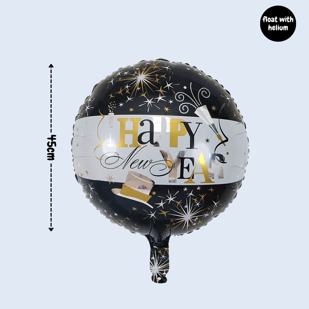 Happy New Year party Decoration Foil Balloon Tableware for New Year Party Decoration