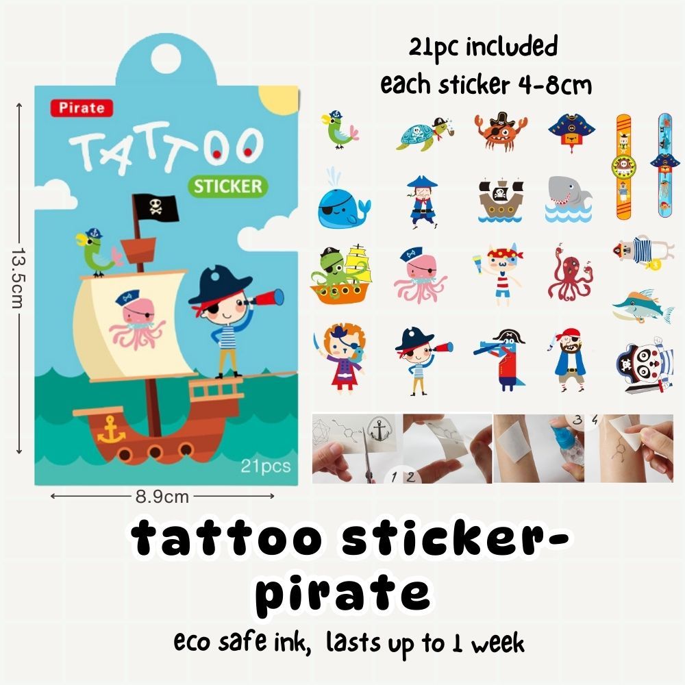 Cute Cartoon Tattoo Sticker Set