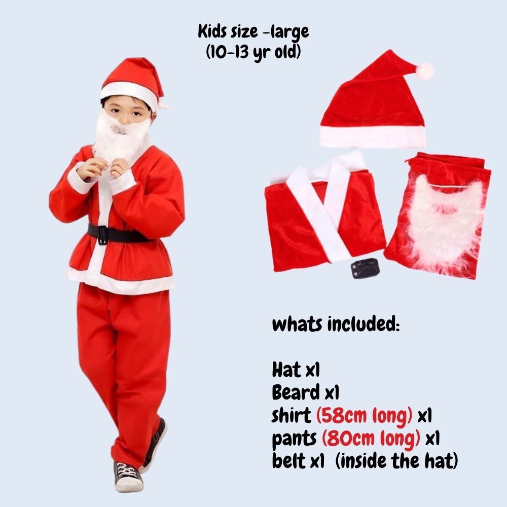 Christmas Santa Claus Costume Set Kids Women Men