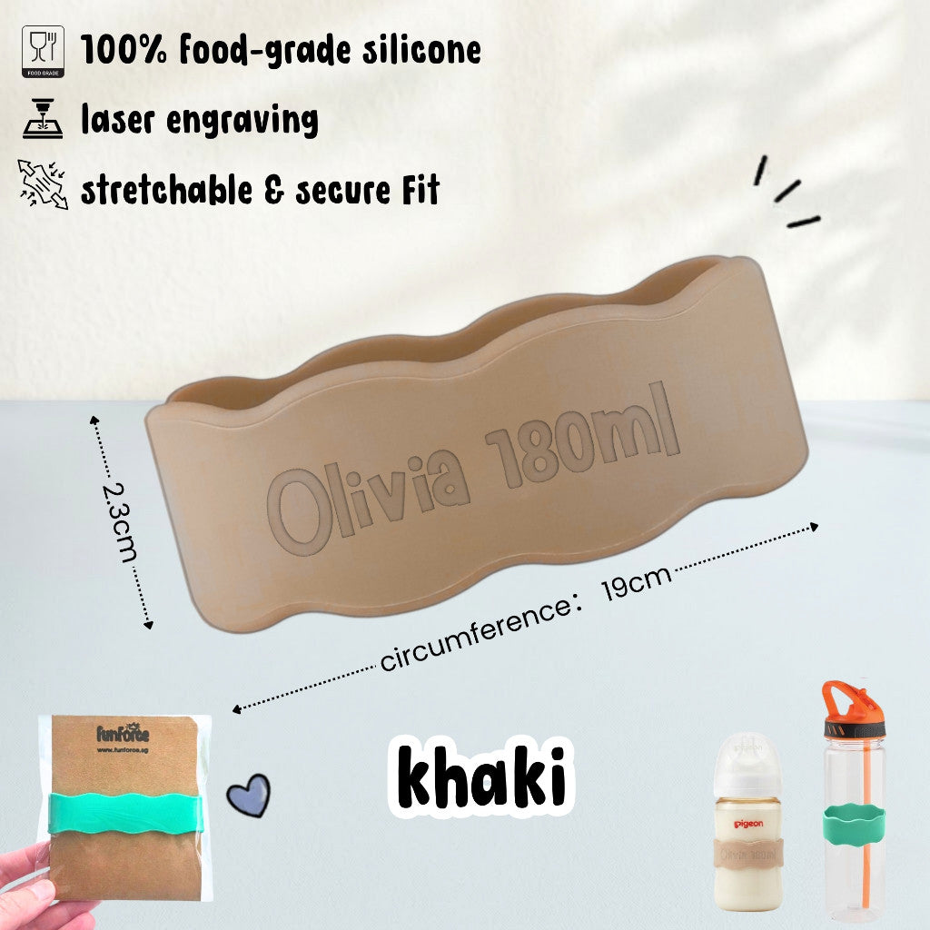 Personalised Name Label Milk Bottle Band Kids Water Bottle Band