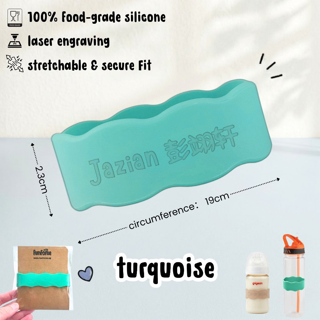 Personalised Name Label Milk Bottle Band Kids Water Bottle Band