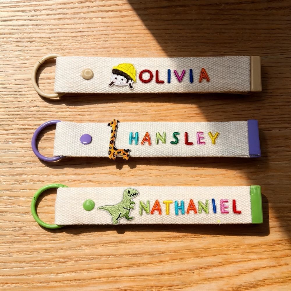 Personalised Bag Tag Name Tag for Baby & Children School Bag Tag Personalised Name Label Keychain