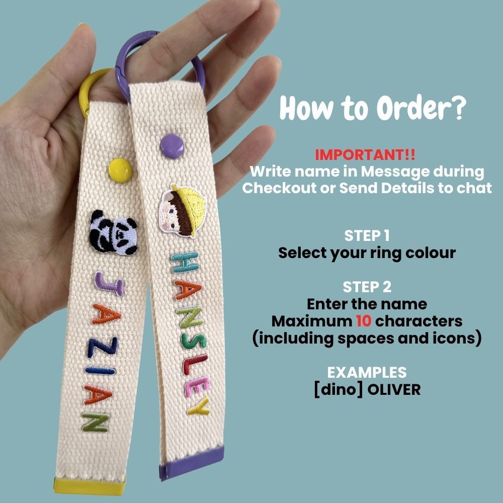Personalised Bag Tag Name Tag for Baby & Children School Bag Tag Personalised Name Label Keychain