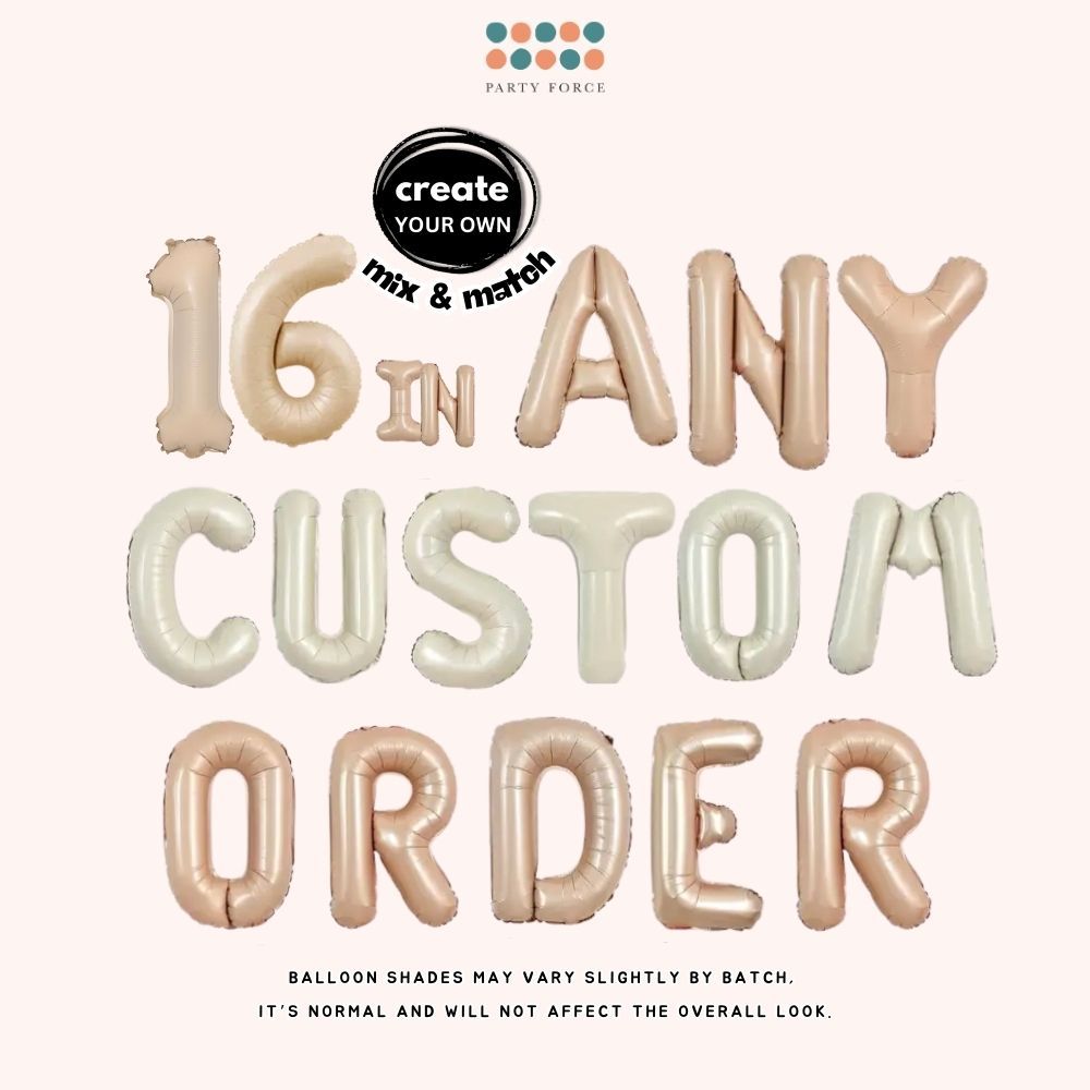 16 inch Sage Cream Caramel Number Letter Balloon