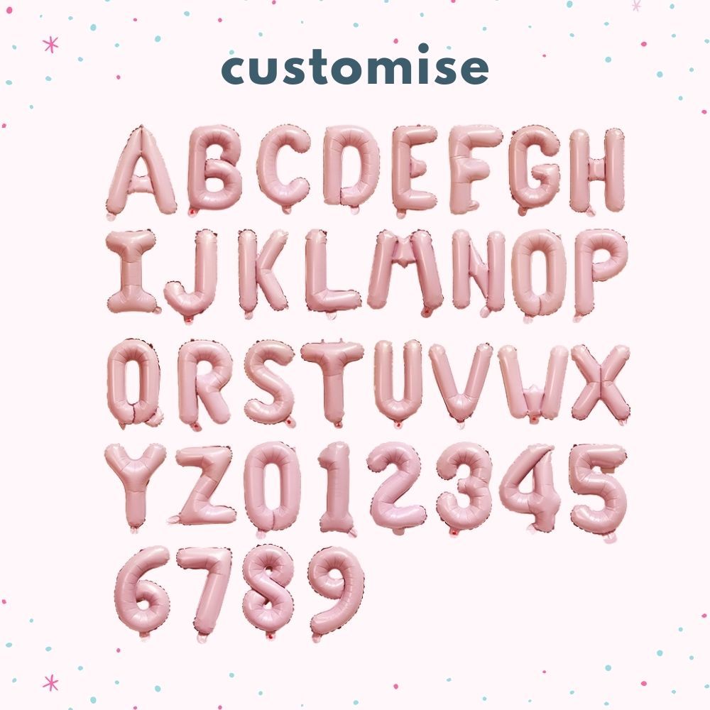 16 inch Baby Blue Baby Pink Number Letter Balloon