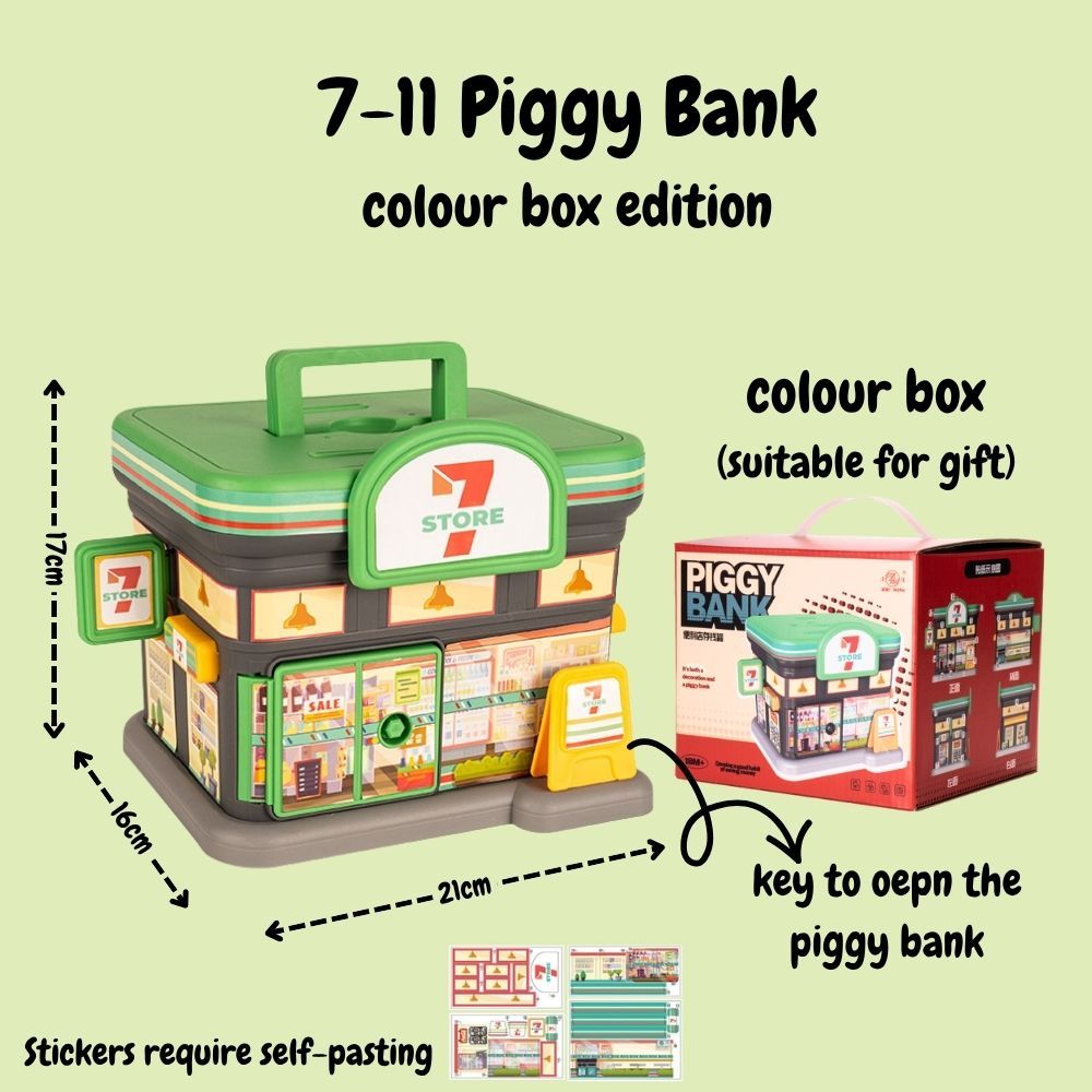 Creative Gift Kids Piggy Bank Gas Station Cafe Piggy Bank for Notes and coins