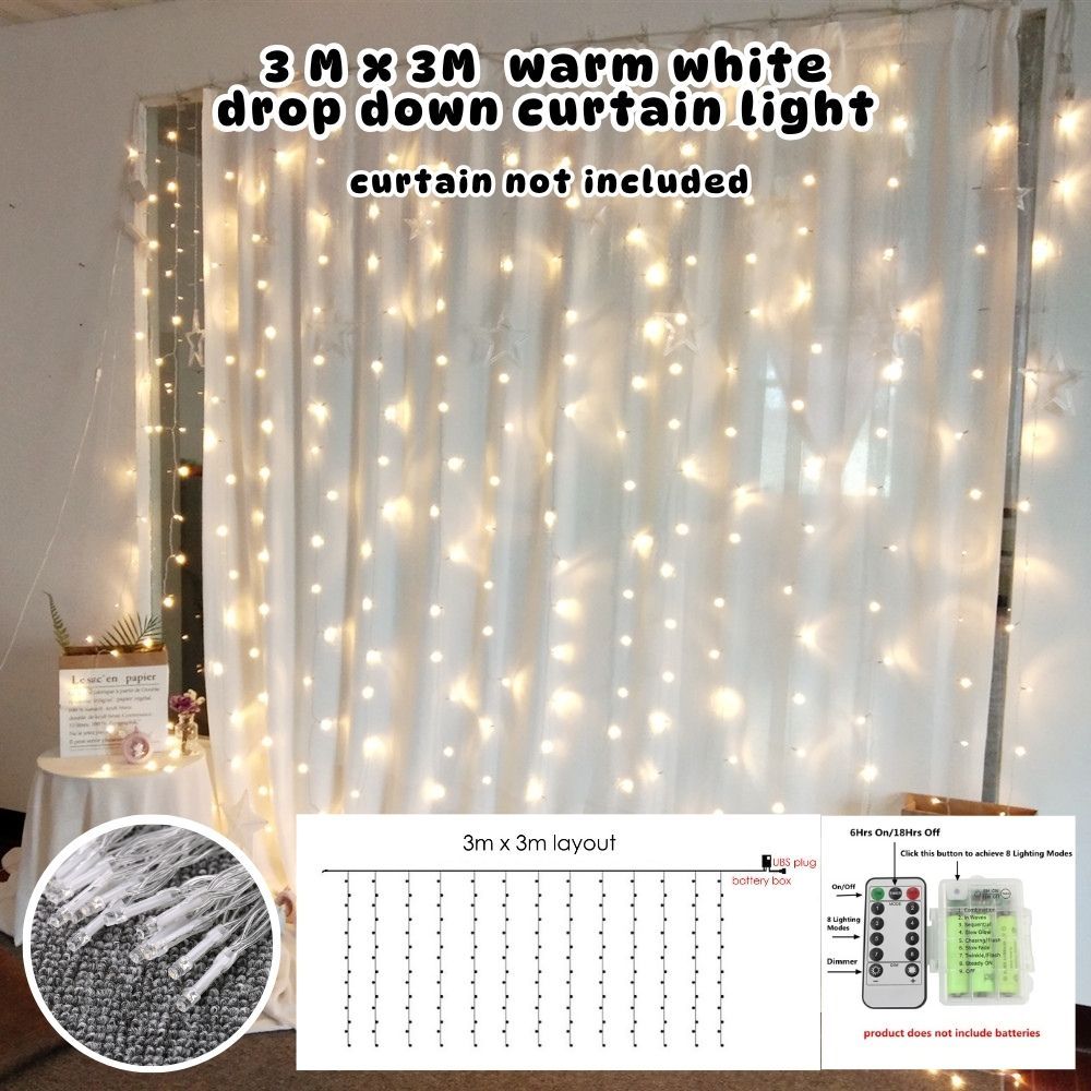 Deepavali Decoration Diwali Candle Banner 3m x 3m drop down curtain light decor