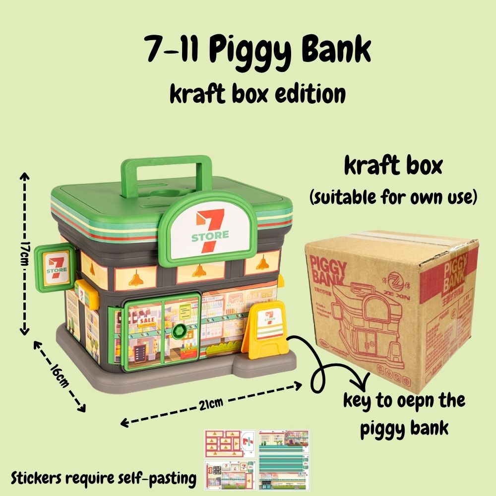 Creative Gift Kids Piggy Bank Gas Station Cafe Piggy Bank for Notes and coins