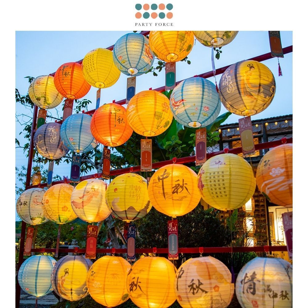 Round Antique Design Paper Lantern mid autumn festival decoration event