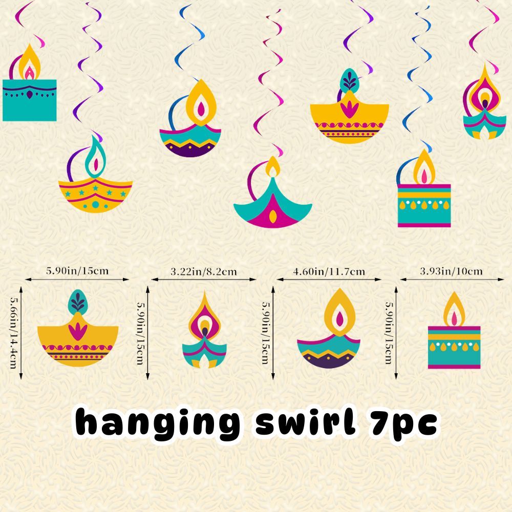 Deepavali Decoration Diwali Candle Banner 3m x 3m drop down curtain light decor