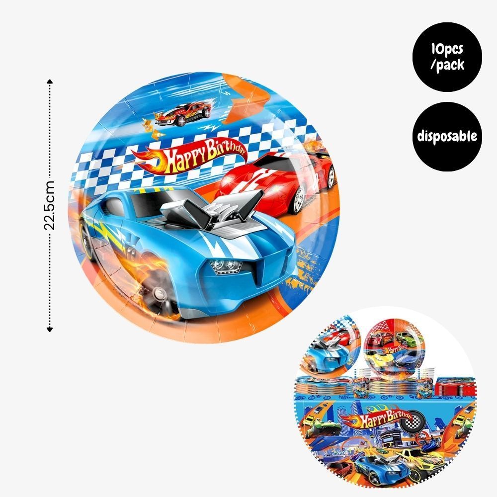 Personalised Hot Wheels Racing Theme Birthday Party Balloon Banner Decoration