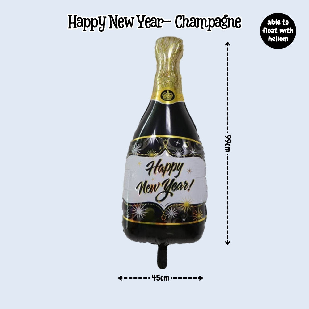 Large Size Champagne Whisky bear foil balloon for birthday party decoration