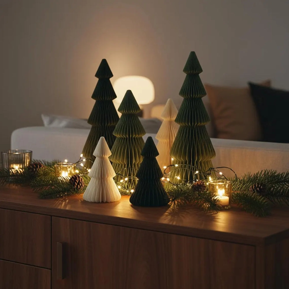 Honeycomb Display Christmas Tree Paper folding origami for tabletop counter top shelf display