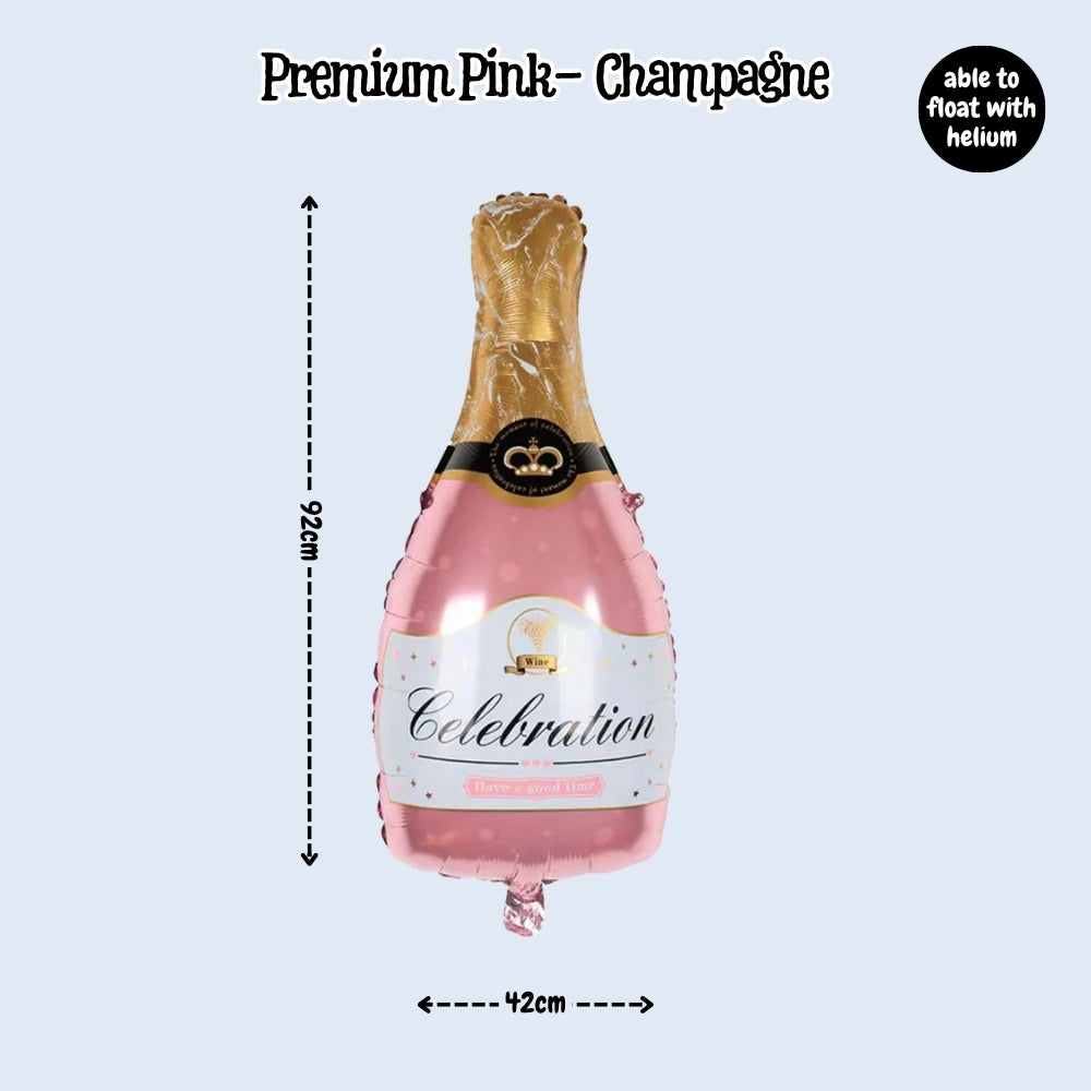 Large Size Champagne Whisky bear foil balloon for birthday party decoration