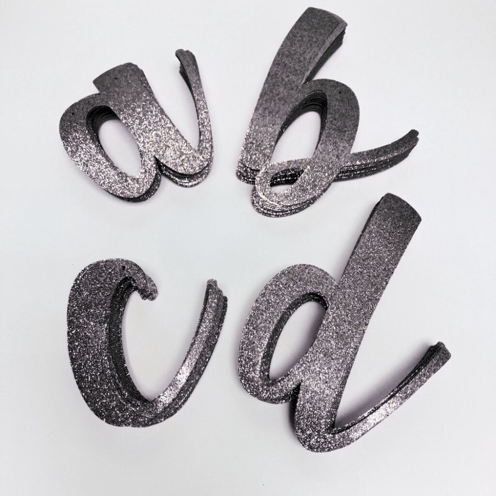 [SG Instock[ Customised Cursive Banner Glitter Black Script Font Custom Banner Happy Birthday Banner