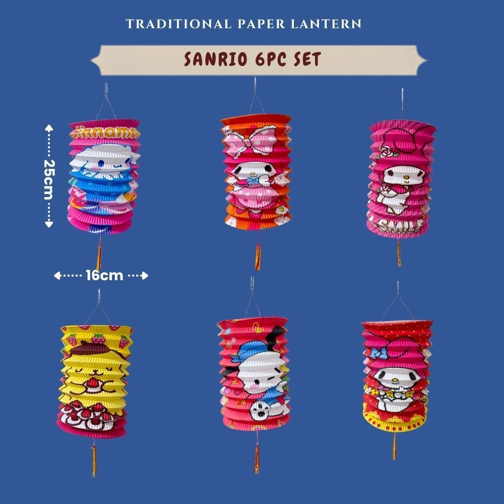 Mid Autumn 6pcs Set Traditional paper lantern candle lantern