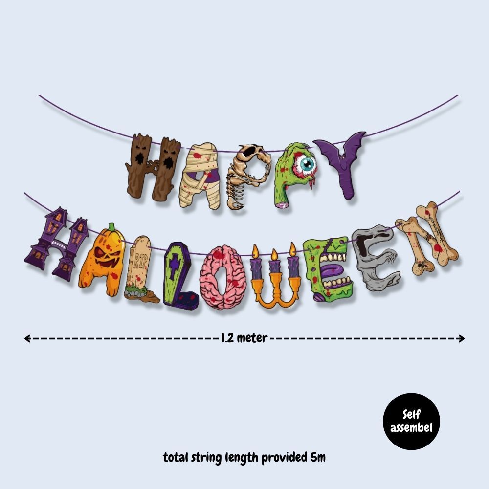 Happy Halloween Banner Merry Christmas Banner for Party Celebration and Decoration