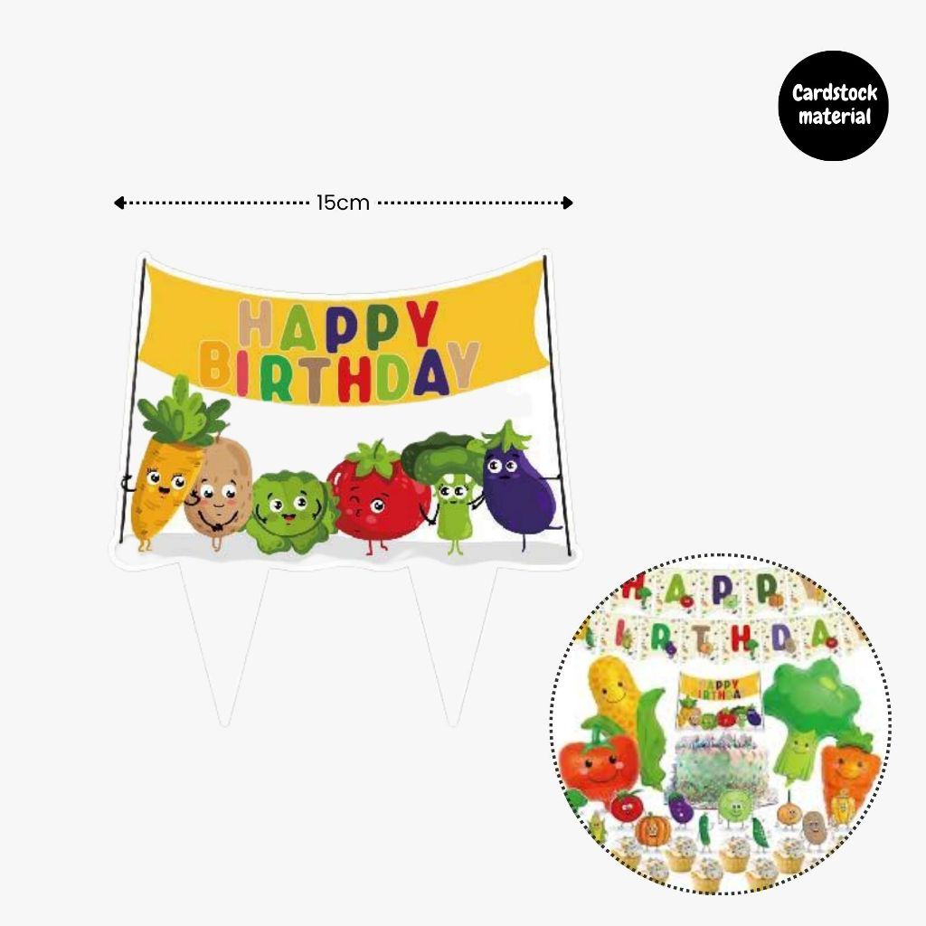 Personalised Fruits and Vegetable Theme Birthday Balloon Party Balloon Banner Decoration