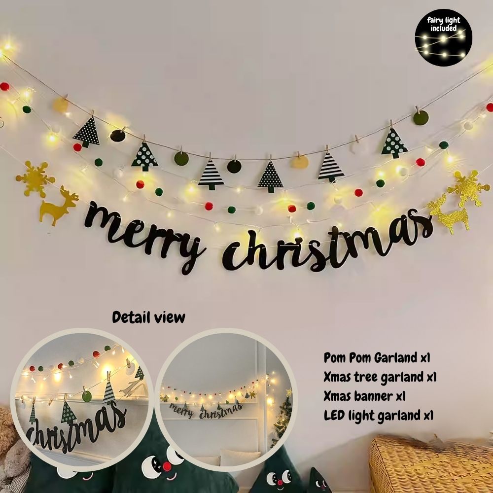 Christmas Banner Garland Decoration Christmas fairy Light