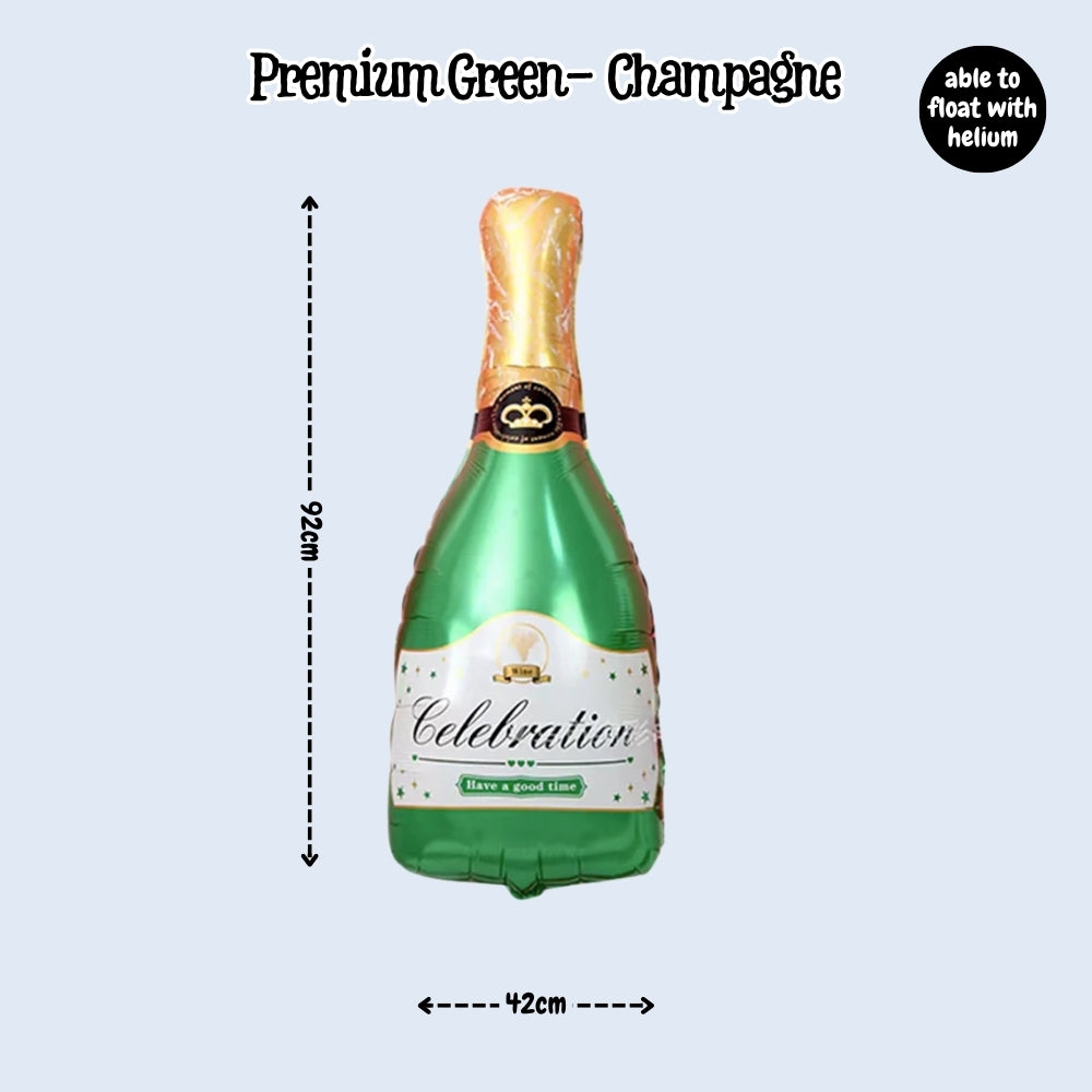 Large Size Champagne Whisky bear foil balloon for birthday party decoration