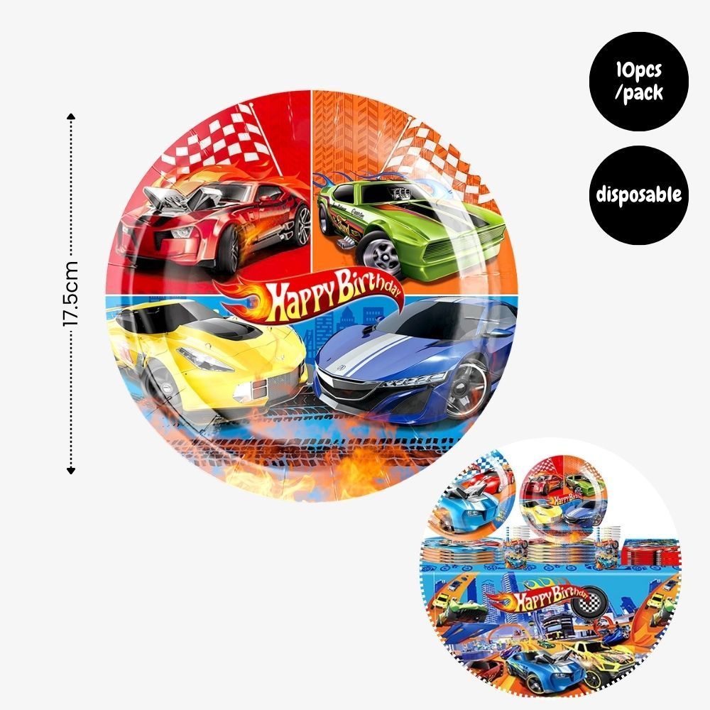 Personalised Hot Wheels Racing Theme Birthday Party Balloon Banner Decoration