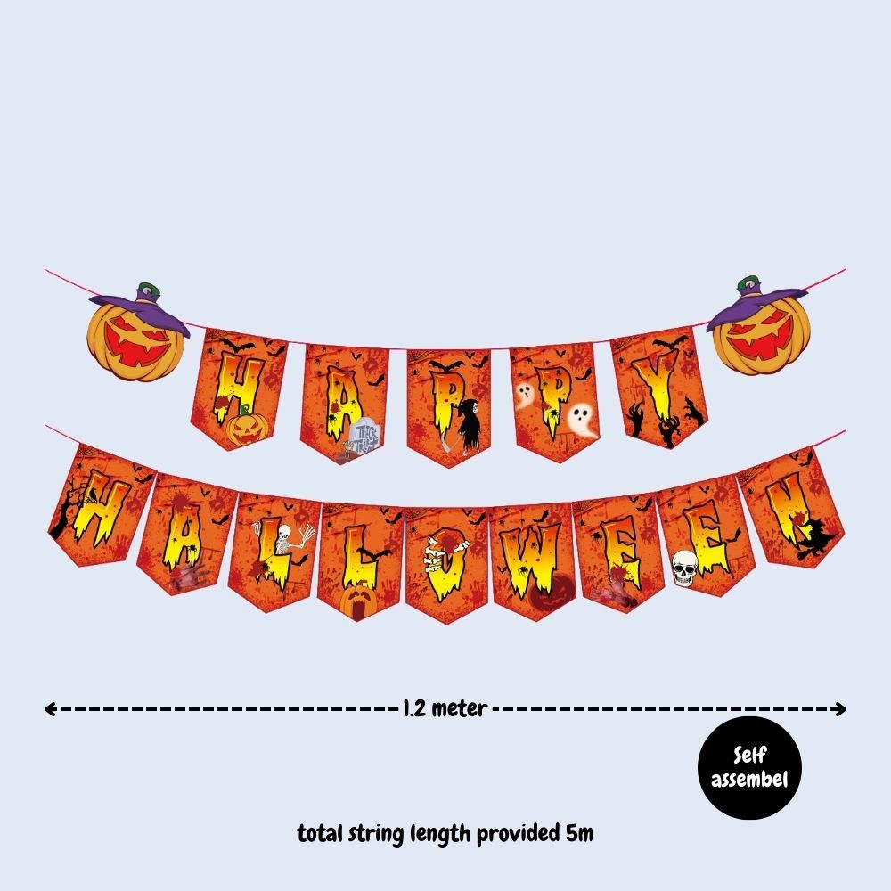 Happy Halloween Banner Merry Christmas Banner for Party Celebration and Decoration