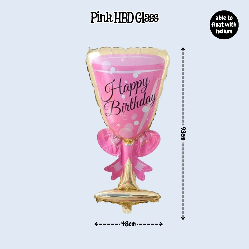 Large Size Champagne Whisky bear foil balloon for birthday party decoration