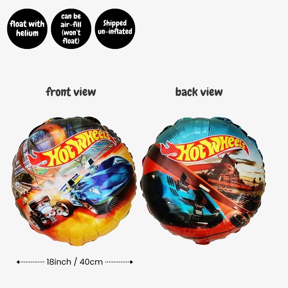 Personalised Hot Wheels Racing Theme Birthday Party Balloon Banner Decoration